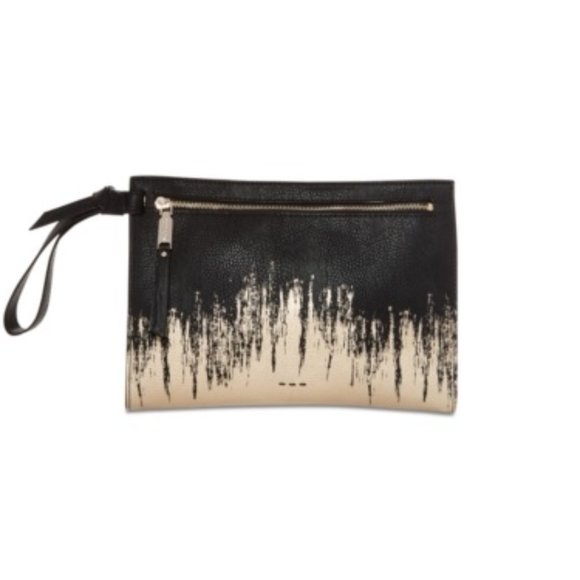 NWT Splendid Bodega Small Clutch Handbag Purse Black Gold (Defect)  $58  FF64 - Picture 1 of 2